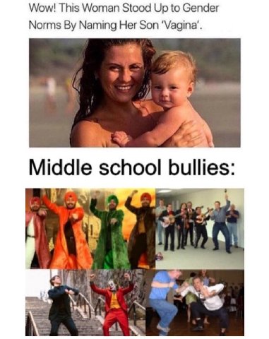 Wow! This Woman Stood Up to Gender Norms Naming Her Son ‘Vagina’. Middle school bullies: Сол. 4