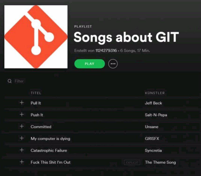 PLAYLIST Songs about GIT 124279316 Mir Pull It Jeff Beck Push It Salt-N-Pepa Committed Unsane My computer is dying GRISFX Catastrophic Failure Syncretia Fuck This Shit Out The Theme Song