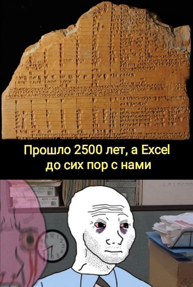 Прошло 2500 лет, a Excel до сих пор с нами