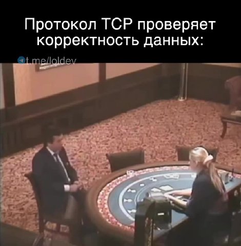 Протокол TCP проверяет корректность данных: