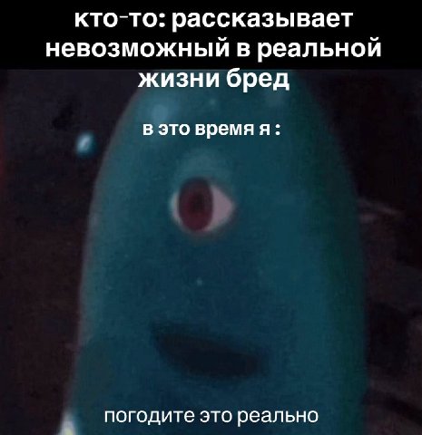 кто-то: рассказывает невозможный в реальной жизни бред в это время я: погодите это реально