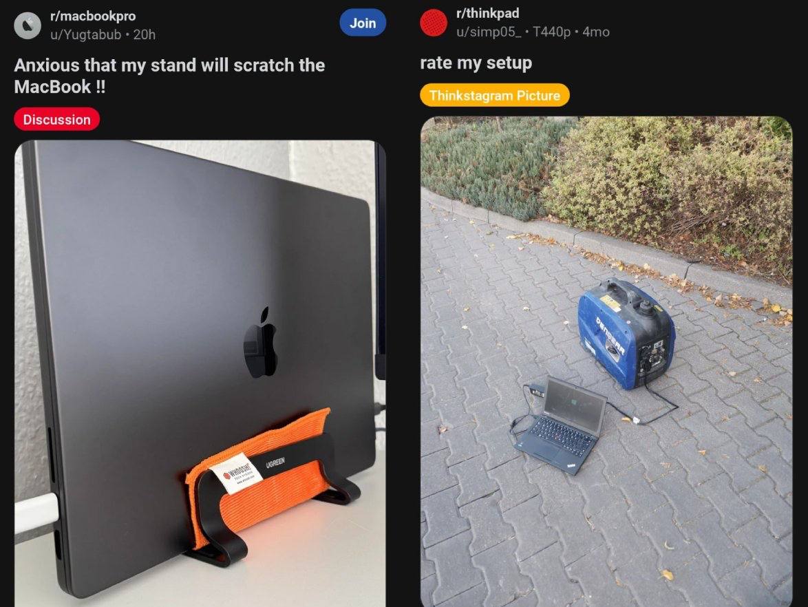 «о t/macbookpro Join r/thinkpad Anxious that my stand will scratch the rate my setup MacBook Thinkstagram Риге. Discussion 7 5 у 7 wee a