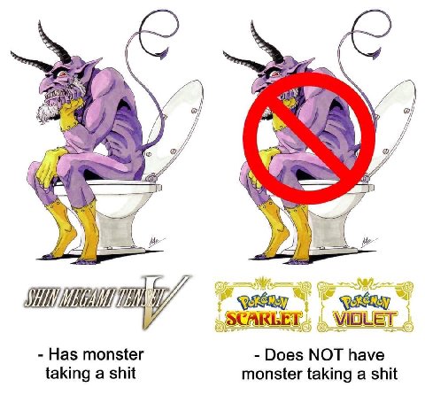 Has monster Does NOT have taking a shit monster taking a shit