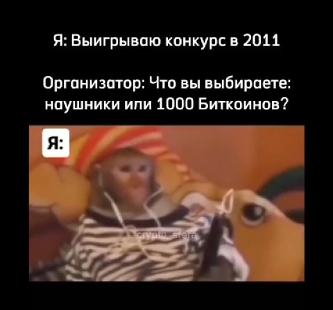 Я: Выигрываю конкурсв 2011 Организатор: Что вы выбираете: наушники или 1000 Биткоинов?