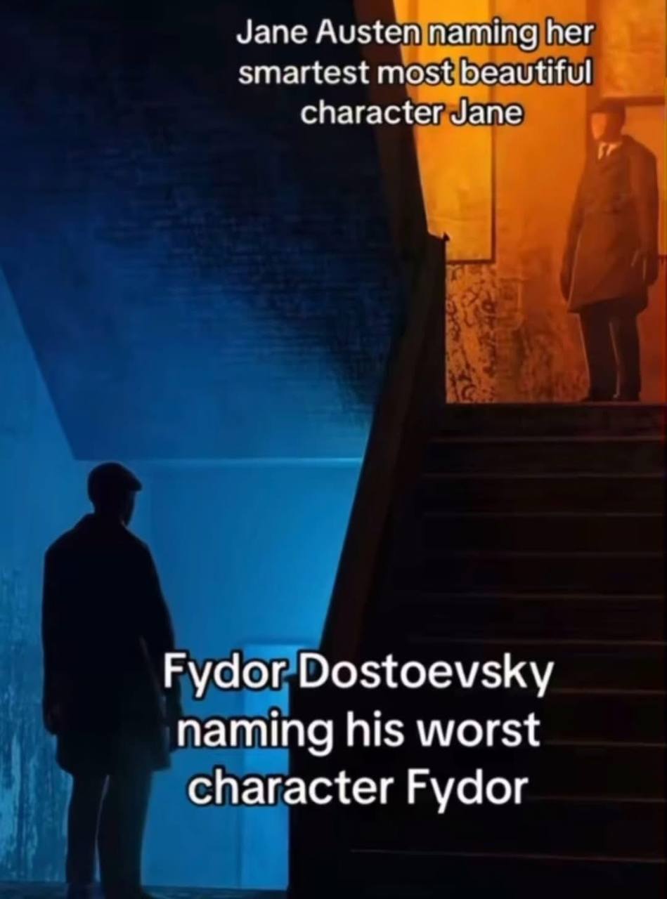 Чапе her smartest most,beautiful character Jane Fydor Dostoevsky naming his worst character Fydor