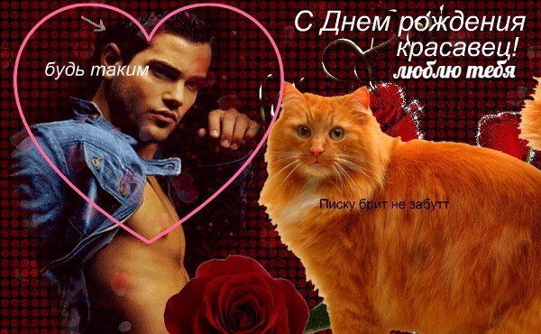 С Днем рождения Красавец! будь таким люблю тебя