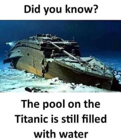 Did you know? Тре on the Titanic is still filled with water