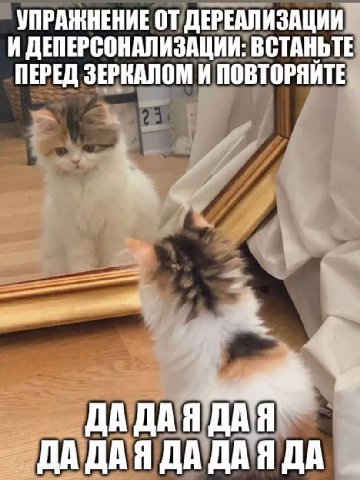УПРАЖНЕНИЕ ОТ ДЕРЕАЛИЗАЦИИ И ДЕПЕРСОНАЛИЗАЦИИ: ВСТАНЬТЕ ПЕРЕД ЗЕРКАЛОМ И ПОВТОРЯИТЕ А ДАЯ ДАЯ ДАДАЯ ДА ДАЯ ДА