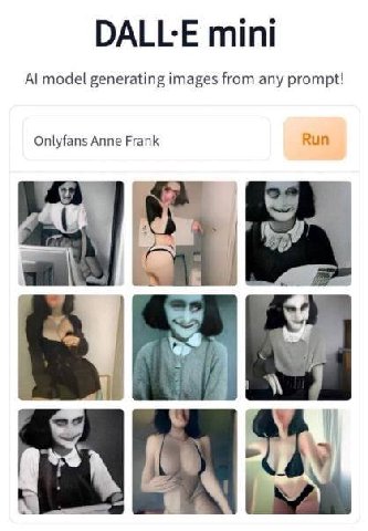 DALL:E mini model generating images from any prompt! Onlyfans Anne Frank Run