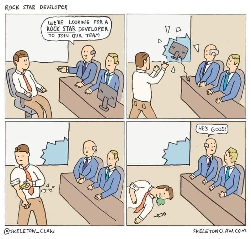 ROCK STAR DEVELOPER WE'RE LOOKING FORA ROCK STAR DEVELOPER TO JOIN OUR TEAM a IN у on SKELETONCLAW.COM