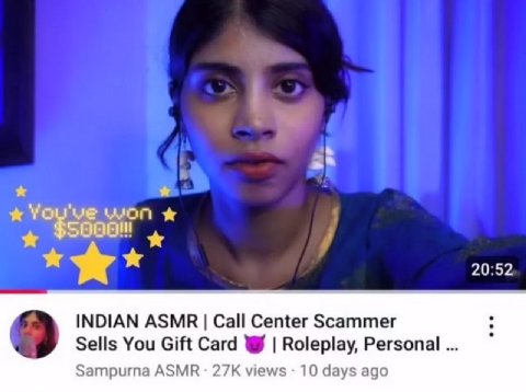 ж You've won $50001 20:52 INDIAN ASMR Call Center Scammer Sells You Gift Card Roleplay, Personal Затригпа ASMR views 10 days ago