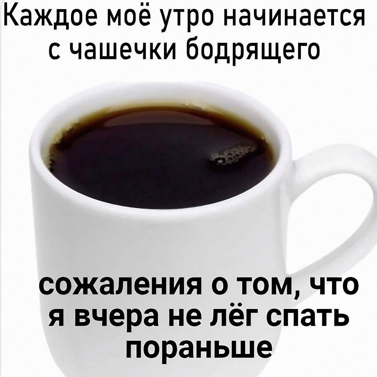 Каждое мое утро начинается с чашечки бодрящего сожаления о том, что я вчера не лег спать пораньше