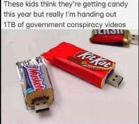 These kids think they’re getting candy this year but really handing out of government conspiracy videos