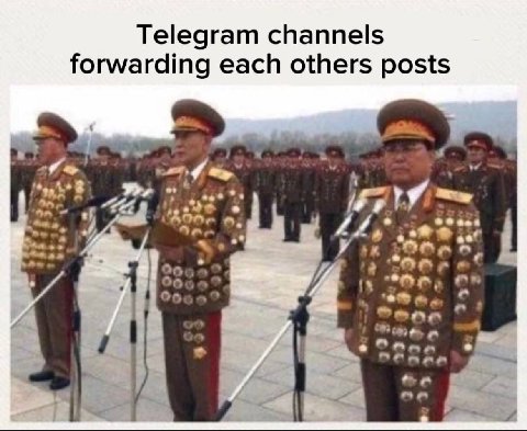 Telegram channels forwarding each others posts и he 4 У OF 4 4 7