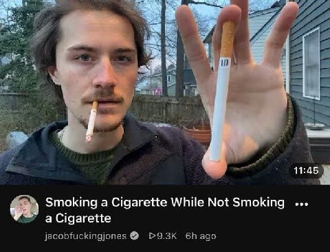 А 11:45 Smoking a Cigarette While Not Smoking a Cigarette