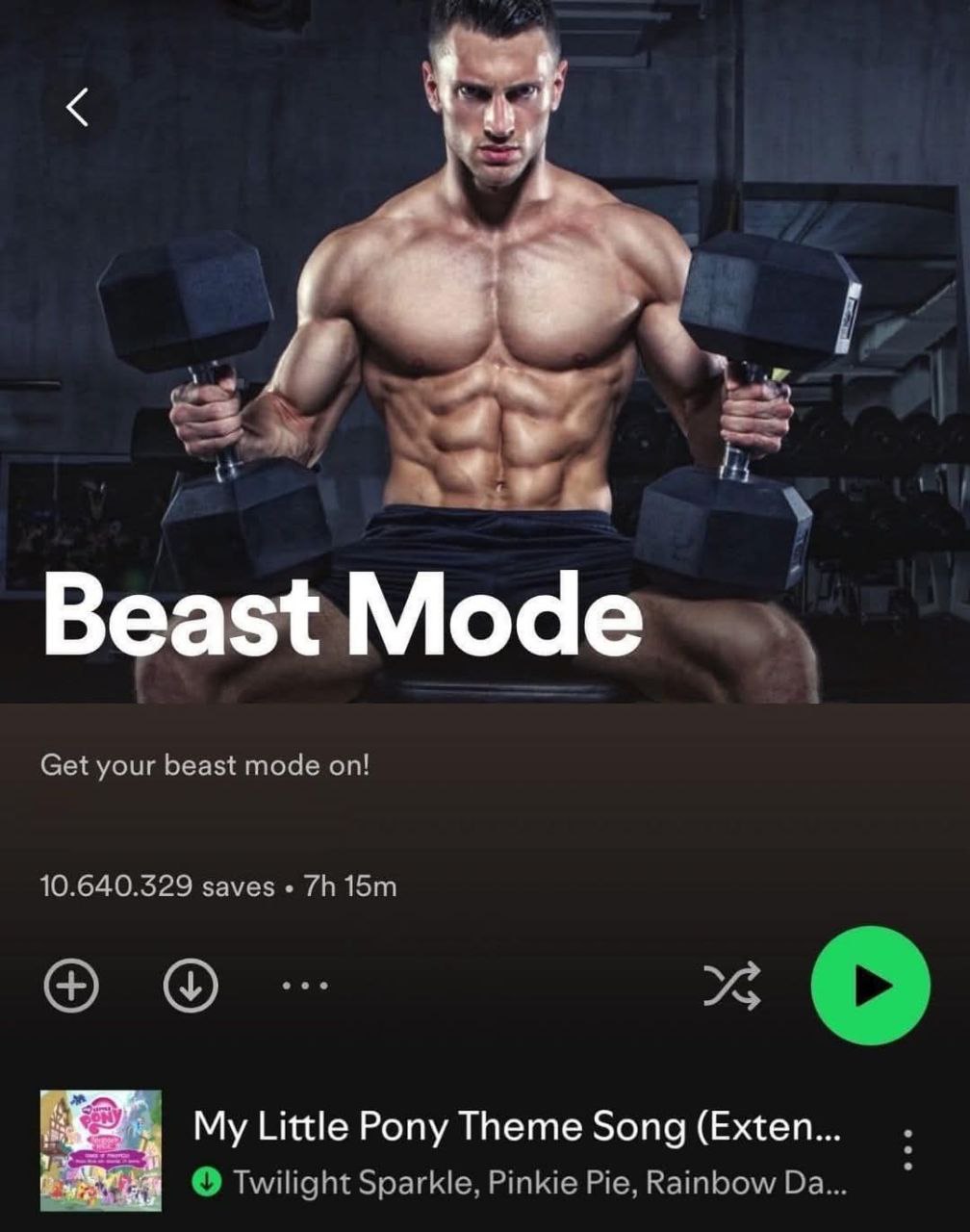 Beast Mode Get your beast mode on! 10.640.329 saves My Little Pony Theme Song (Exten... Twilight Sparkle, Pinkie Pie, Rainbow
