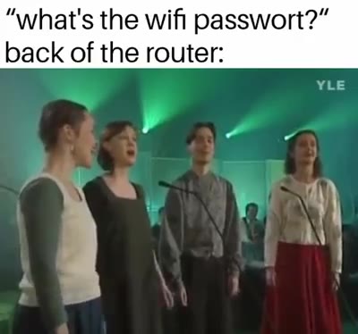 “what's the passwort?” back of the router:
