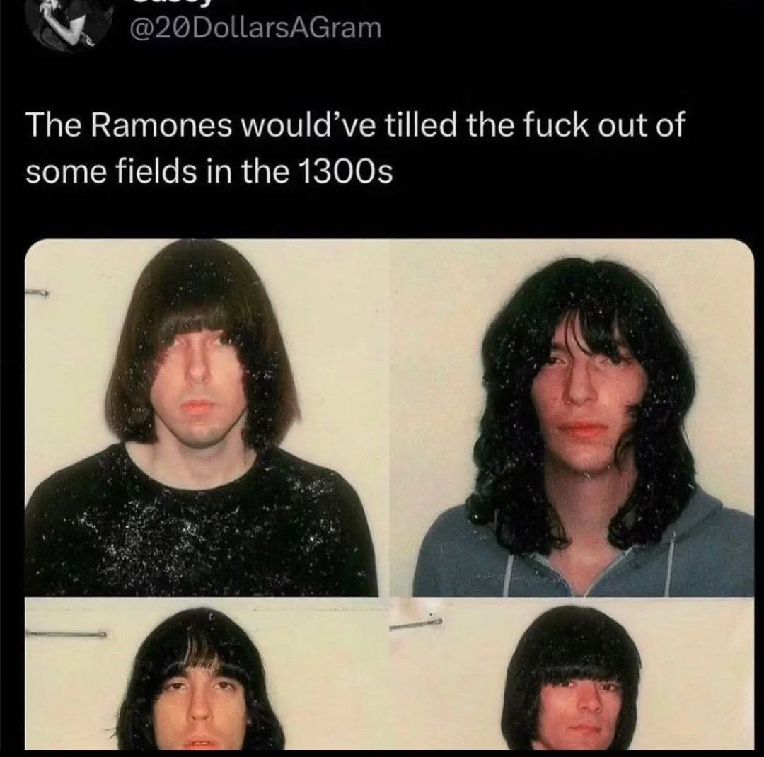 @2@DollarsAGram The Ramones would’ve tilled the fuck out of some fields in the