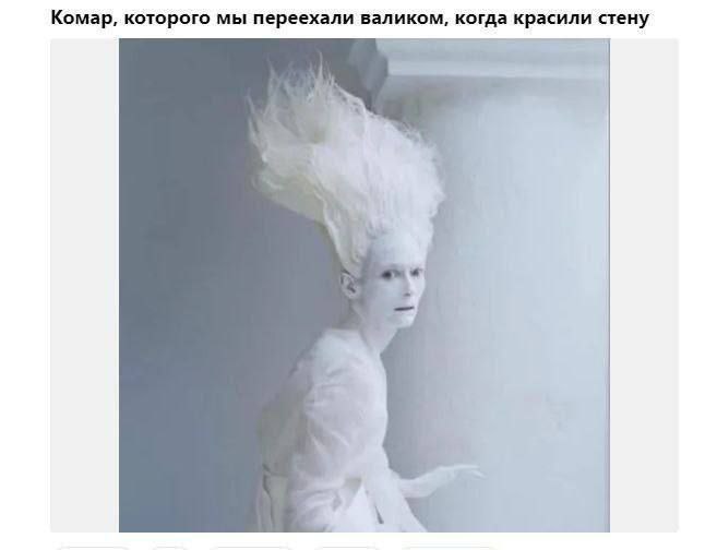Комар, которого мы переехали валиком, когда красили стену