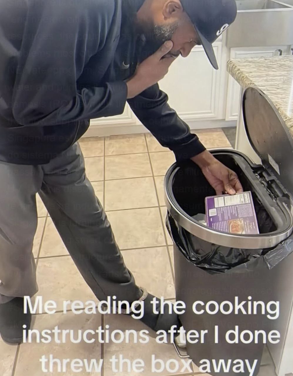 i Me reading the cooking instructions after done threw the