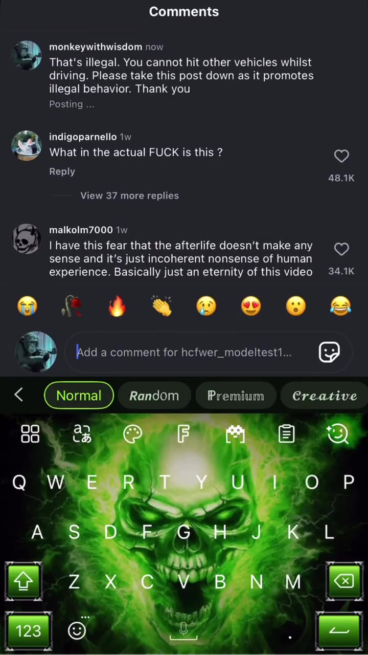 _ Brojust stopped caring » Ааа а comment for hcfwer_modeltest1... © К | have this fear that the afterlife doesn't make any (©) sense and it's just incoherent nonsense of human experience. Basically ju