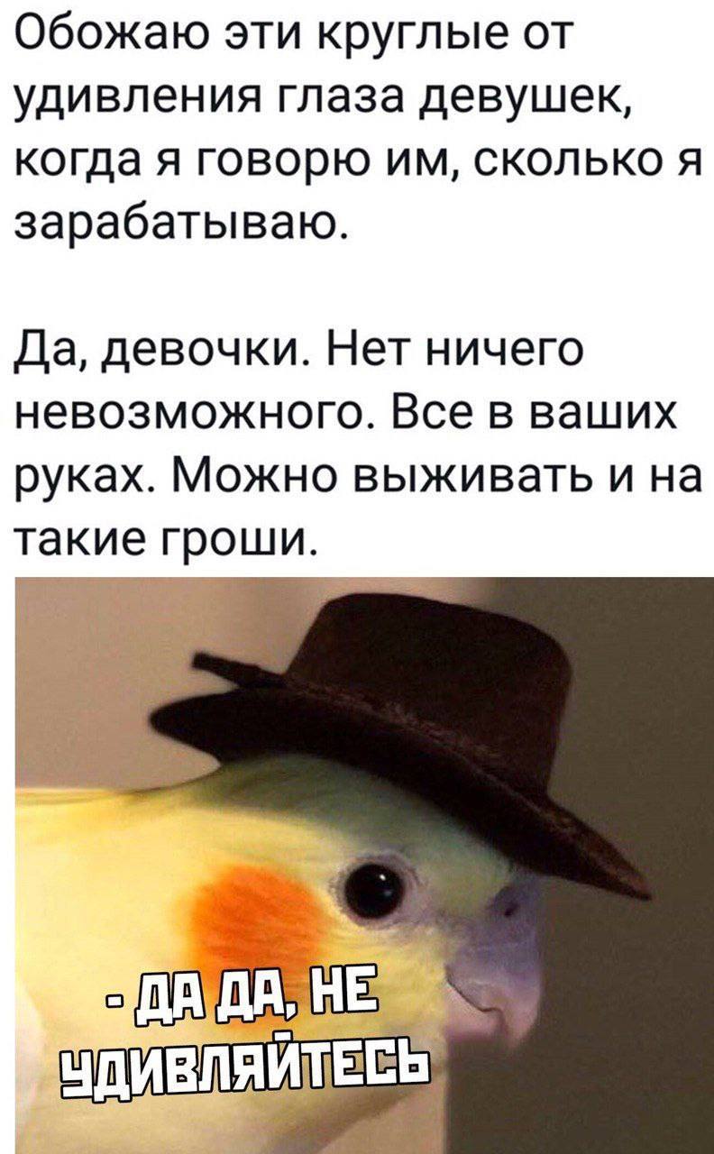 Обожаю эти круглые от удивления глаза девушек когда я говорю сколько я зарабатываю Да, девочки. Нет ничего невозможного. Все в ваших руках. Можно выживать и на такие гроши. HE УДИВЛЯ