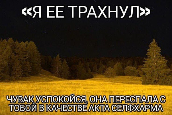 «Я ЕЕ ТРАХНУЛ]? ЧУВАК УСПОКОЙСЯ, ОНА ПЕРЕСПАЛА С ТОБОЙ В КАЧЕСТВЕ АКТА СЕЛФХАРМА