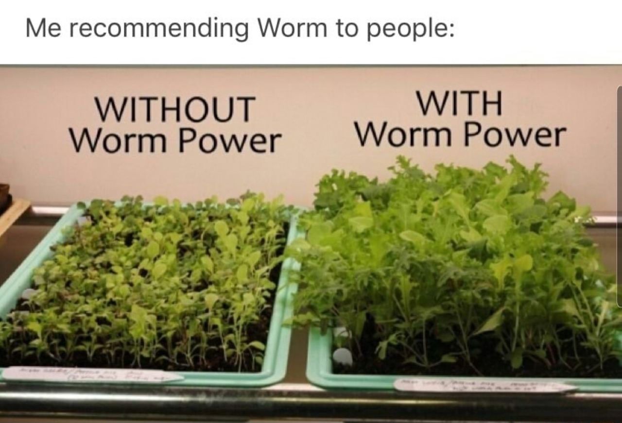 recommending Worm to people: WITHOUT WITH Worm Power Worm Power