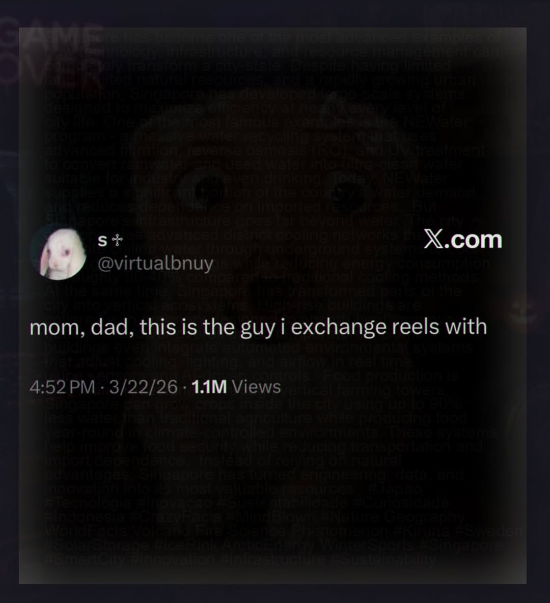 Х.сот mom. Чаа, this is the guy i exchange reels with