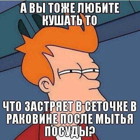 АВЫ ТОЖЕЛЮБИТЕ КУШАТЬ ТО ЧТО ЗАСТРЯЕТ В СЕТОЧКЕВ РАКОВИНЕ ПОСЛЕ МЫТЬЯ