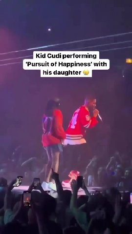 Это красиво:

Kid Cudi и его дочь скачут по сцене под "Pursuit of Happiness"