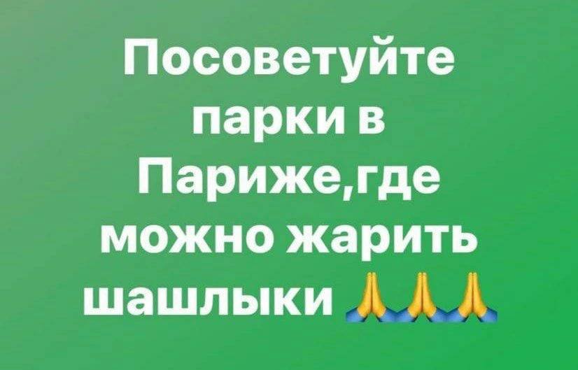 Посоветуйте парки в Парижегде можно жарить шашлыки ДАЛ