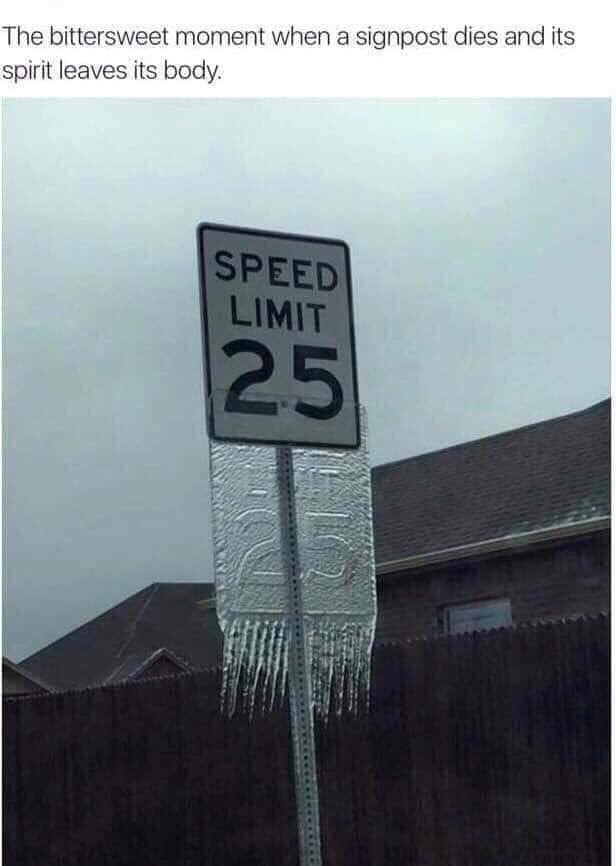 The bittersweet moment when a signpost dies and its spirit leaves its body.