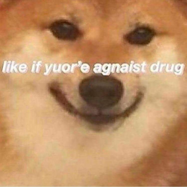 like if yuor’e agnaist drug