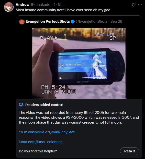 Апагем Most insane community note have ever seen my god Evangelion Perfect Shots 55 4 74 095 Readers added context The video was not recorded in January of 2005 for two main reasons: The video shows a