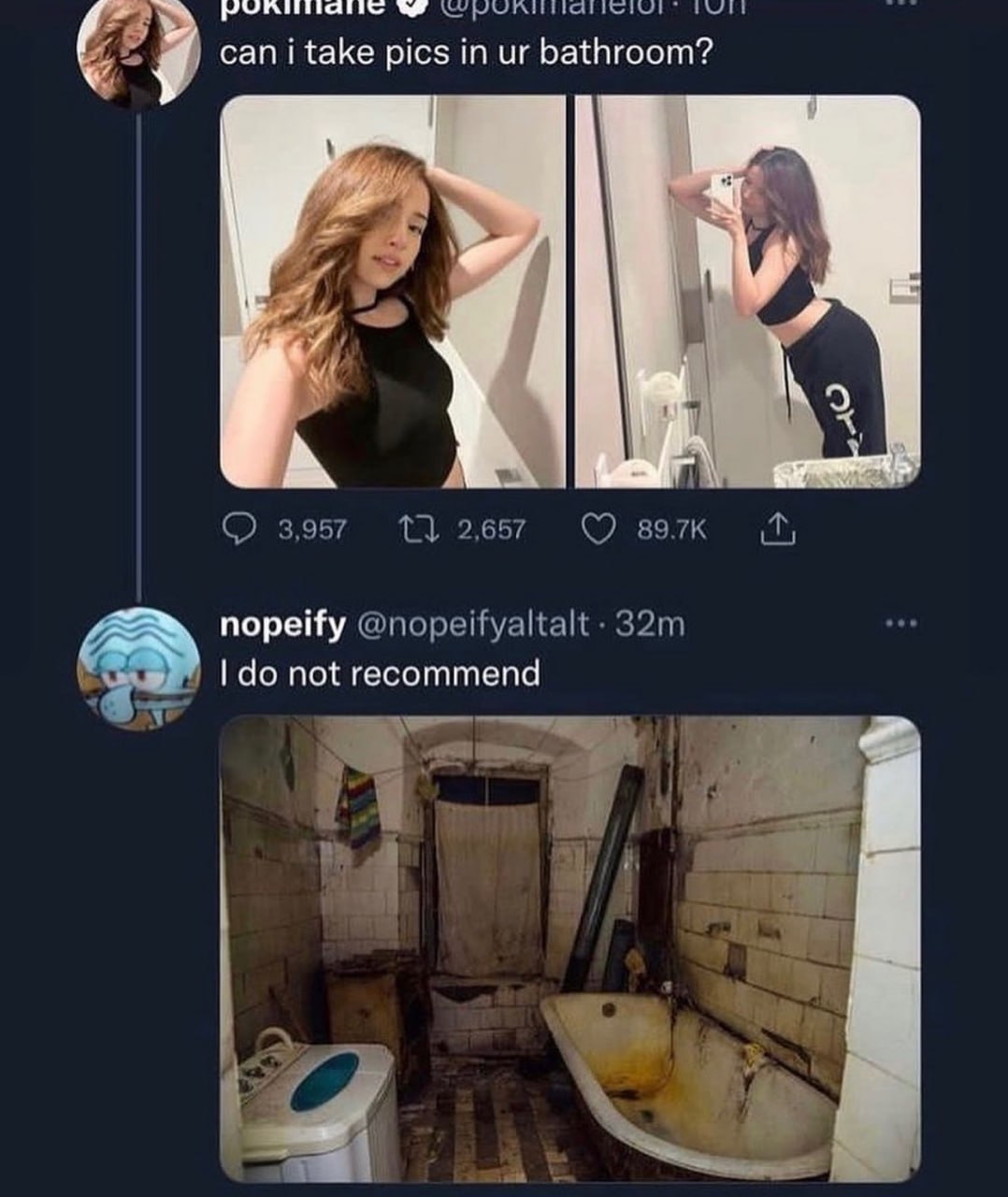 wit can i take pics in bathroom? 3,957 2,657 nopeify @nopeifyaltalt not recommend a3