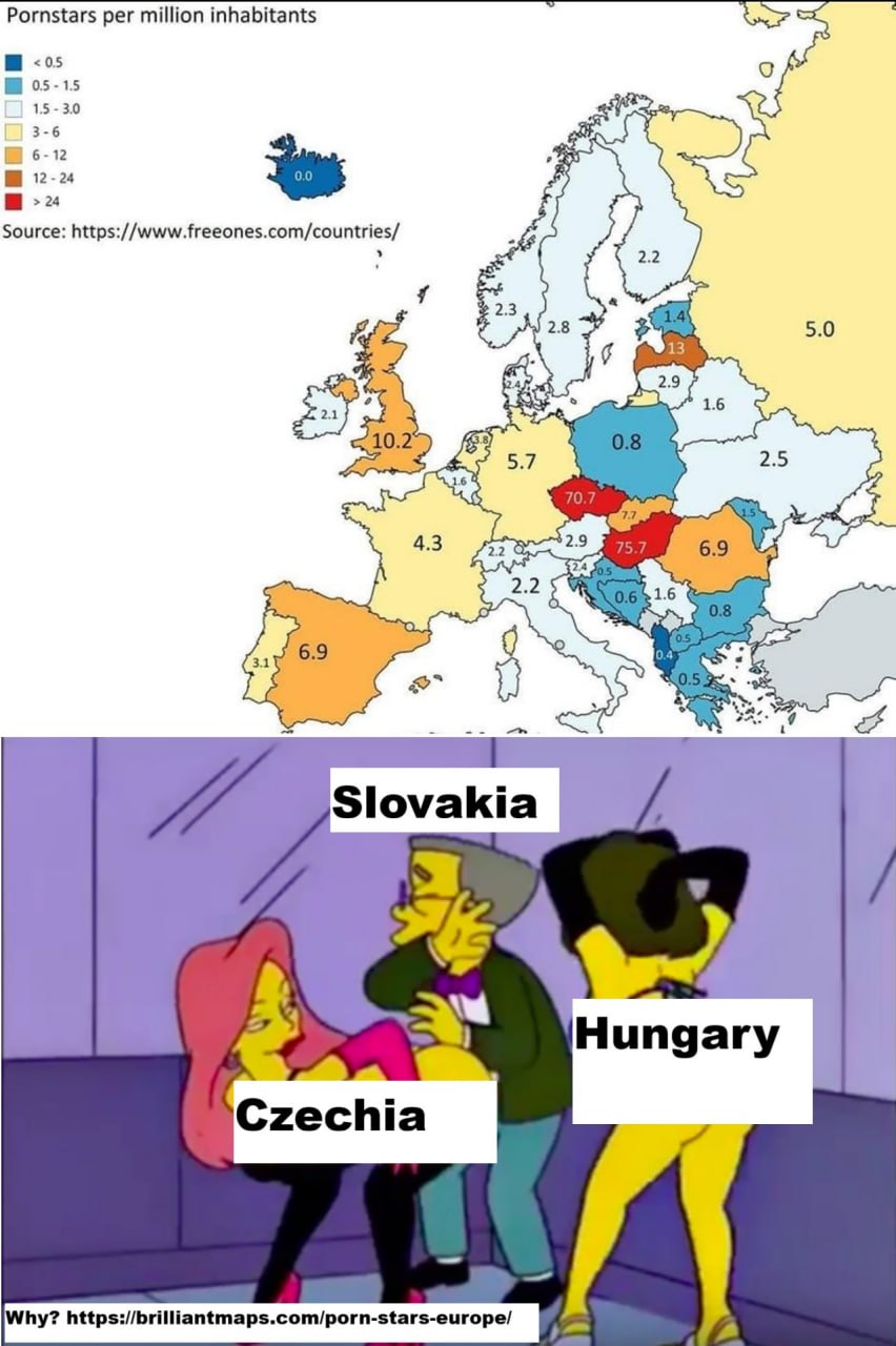 Pornstars per million inhabitants 55-15 1.5 3.0 3-6 6-12 12-24 24 Source: 5.0 13