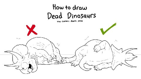 How to draw Dead Dinosaurs The Correct death pose