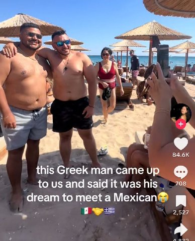 у 8 к. 84.6К this Greek man came up to and said it was his 708 dream to meet а 0 A