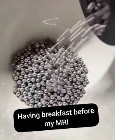 Having breakfast before my MRI a